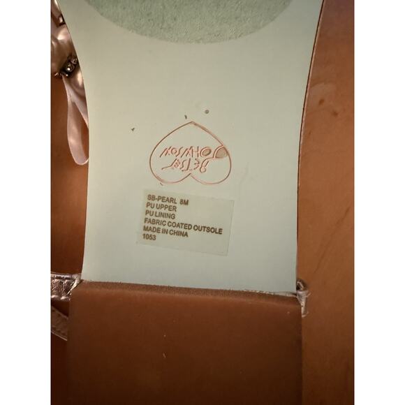 Betsey Johnson Poppi Flat Sandal Blue Soles Silver White Pearls Bridal 8 - Picture 4 of 4